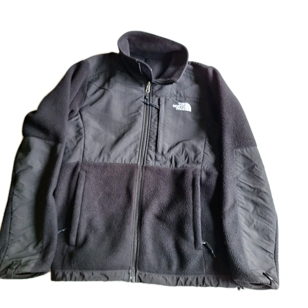 The North Face Denali Hooded Jacket Womens Medium Black Polartec Fleece Full Zip